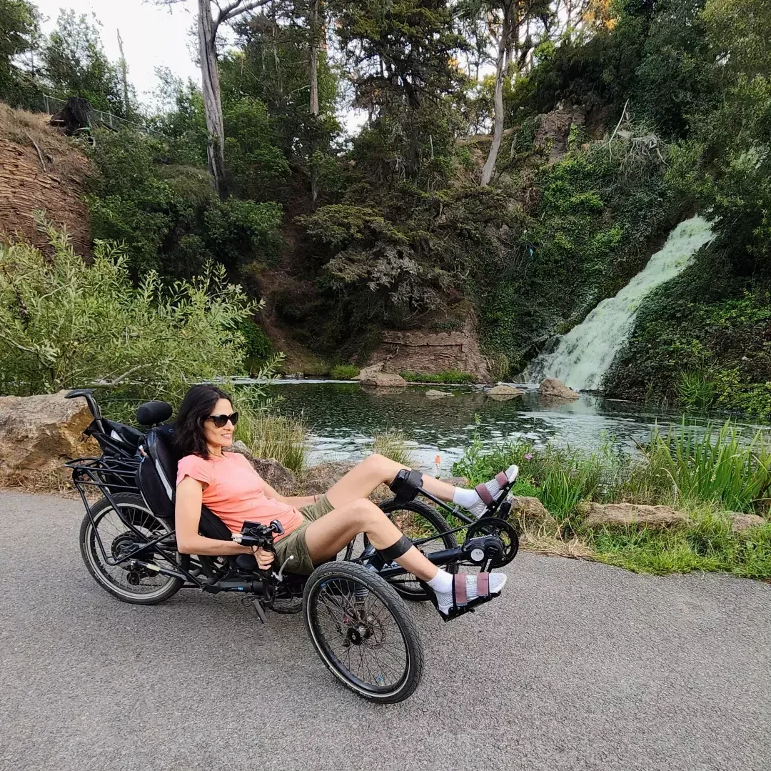 Jan Bonville explores Golden Gate Park in her adaptive bike.